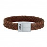 Nordahl Andersen brun flette læderarmbånd 21 cm