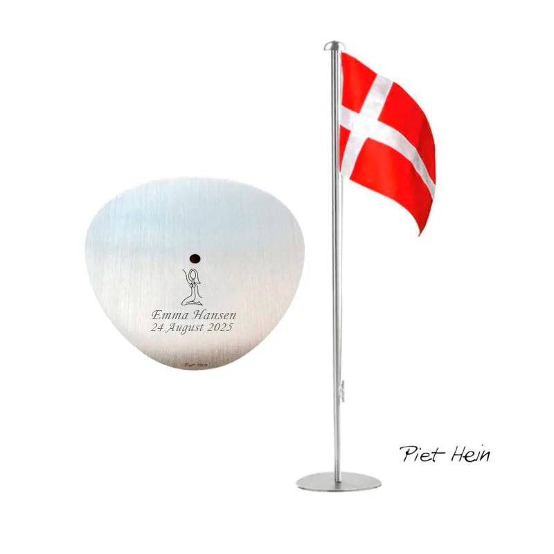 Piet Hein Bordflag 35 cm stål Jomfru