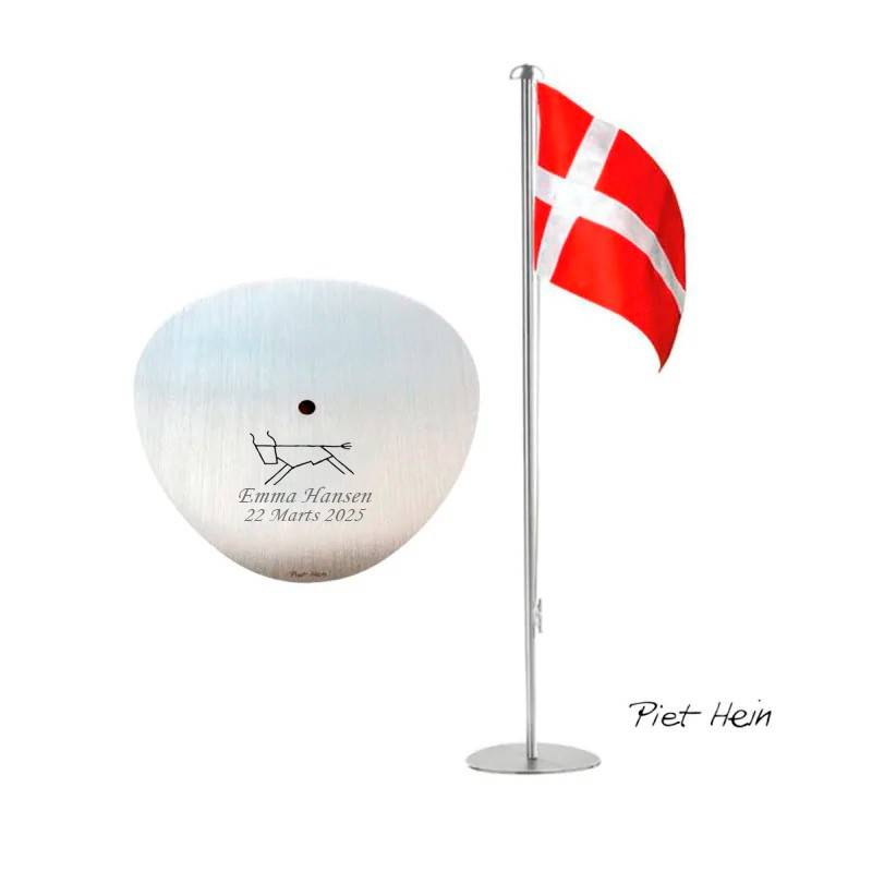 Piet Hein Bordflag 35 cm stål Tyr