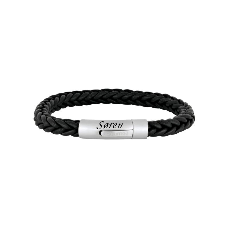 SON OF NOA armbånd sort kalveskind 19cm