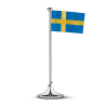 Georg Jensen flag med gravering - 39 cm - Stål Svensk