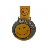 "Best dad" smiley medalje 50 mm Guld