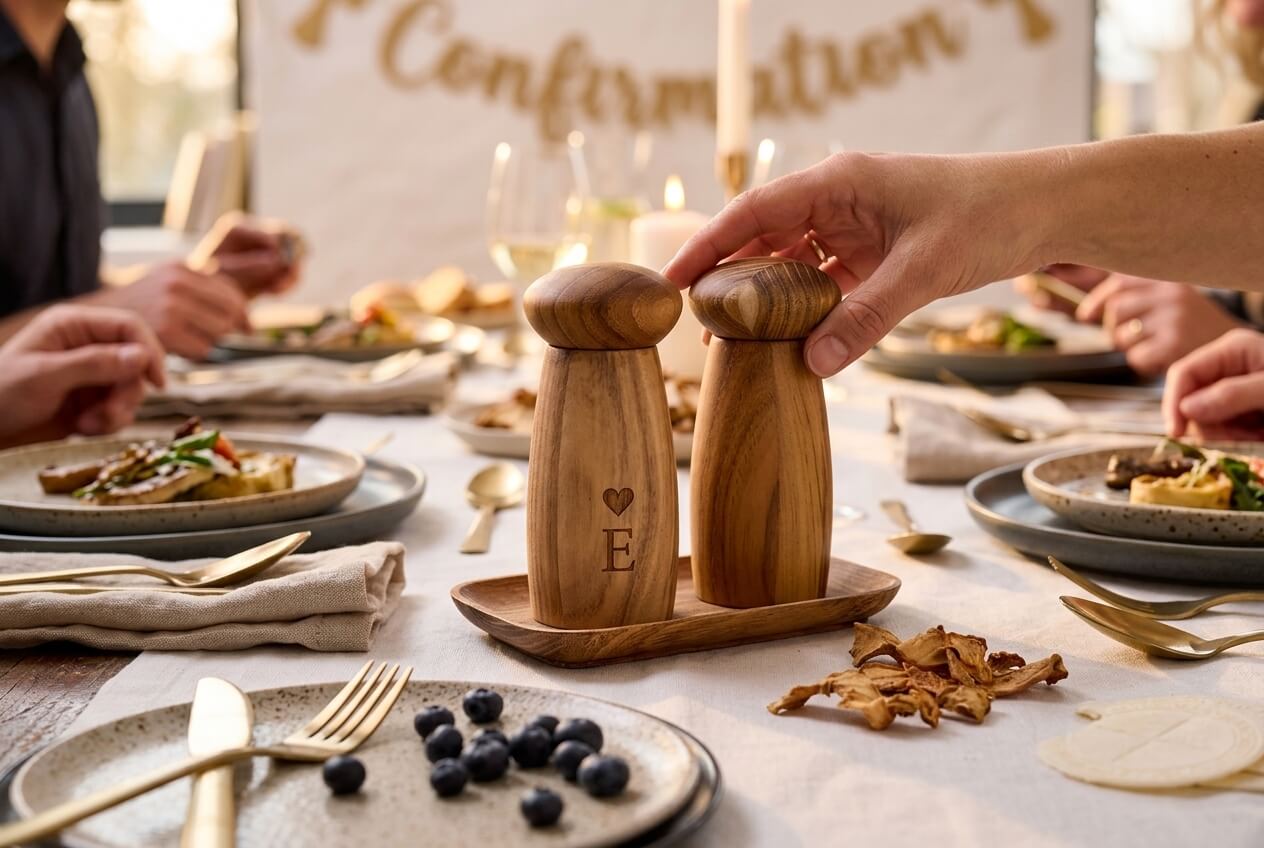 Salt og peberkværn med gravering