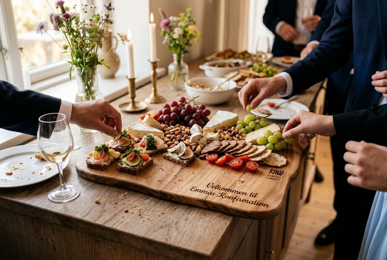 Skærebræt med gravering til servering