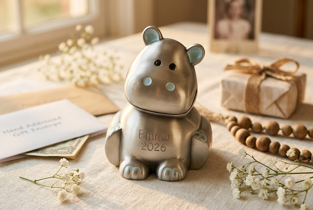 Sparebøsse med gravering til konfirmation