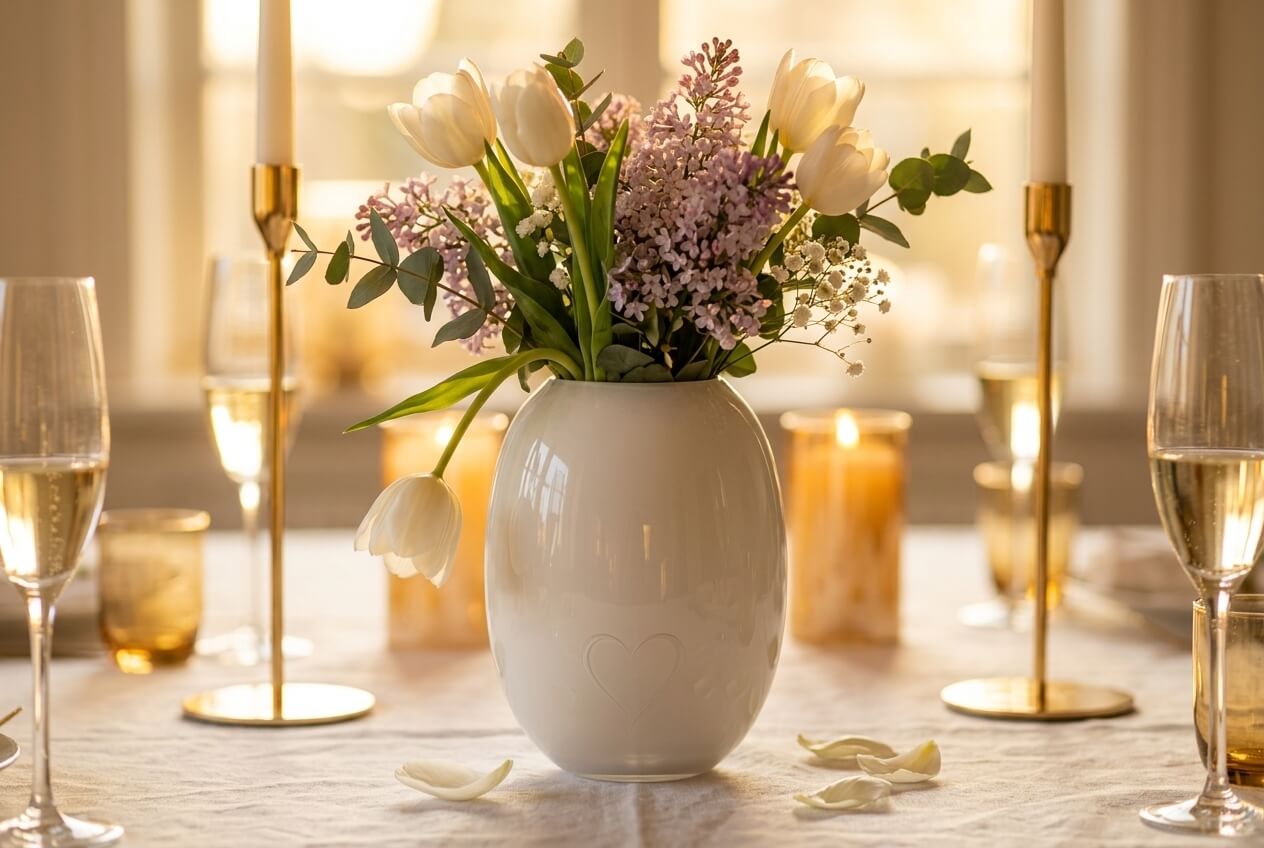 Vase med gravering til konfirmationsfest